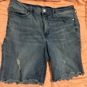 Distressed Denim Shorts